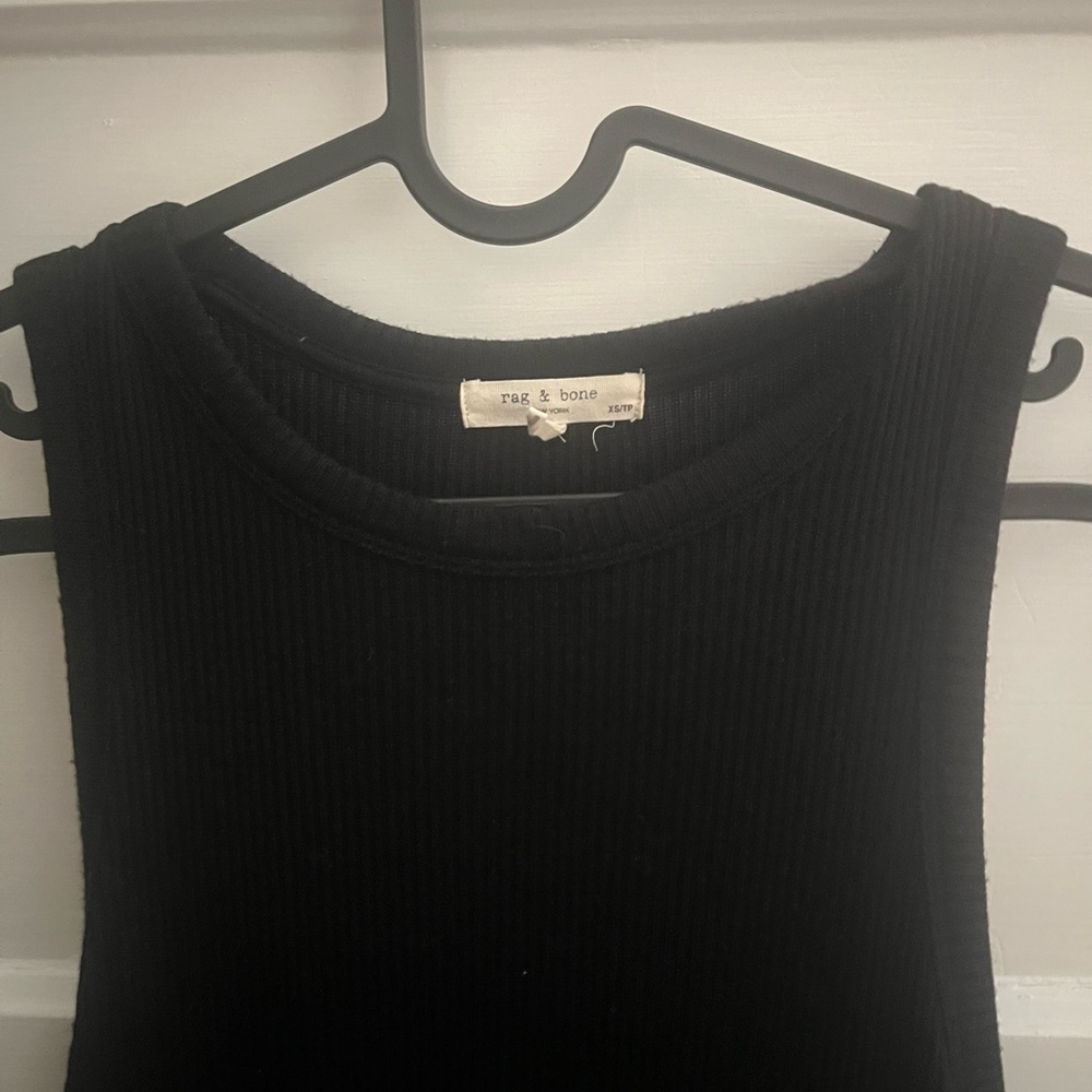 RAG & BONE Ribbed tank dress, Black, XS